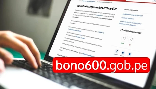 BONO600.GOB.PE  LINK para consultar bono de 600 soles