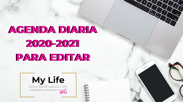 AGENDA, DIARIA, IMPRIMIR, EDITAR, POWERPOINT, PDF, PEGATINAS, IMPRIMIBLE