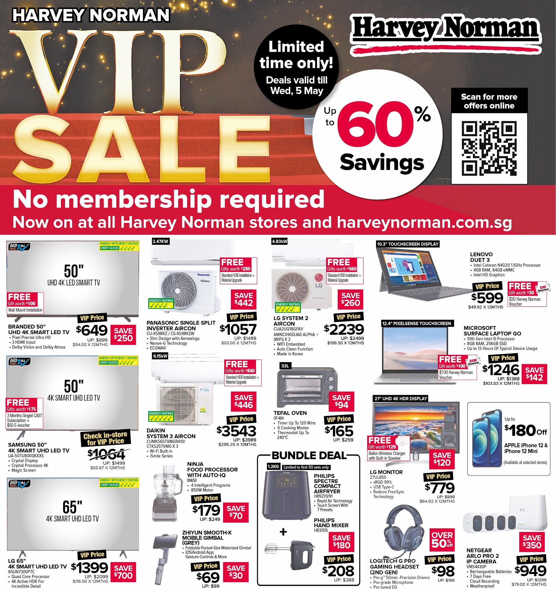 Harvey Norman VIP Sale Up To 60 Off Now Till 5 May All Singapore Deals