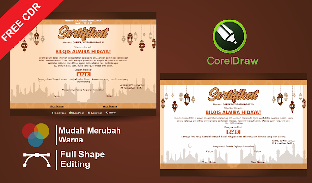 Sertifikat Ramadhan Cdr Contoh Sertifikat Pesantren Ramadhan Gratis Templatekita Com