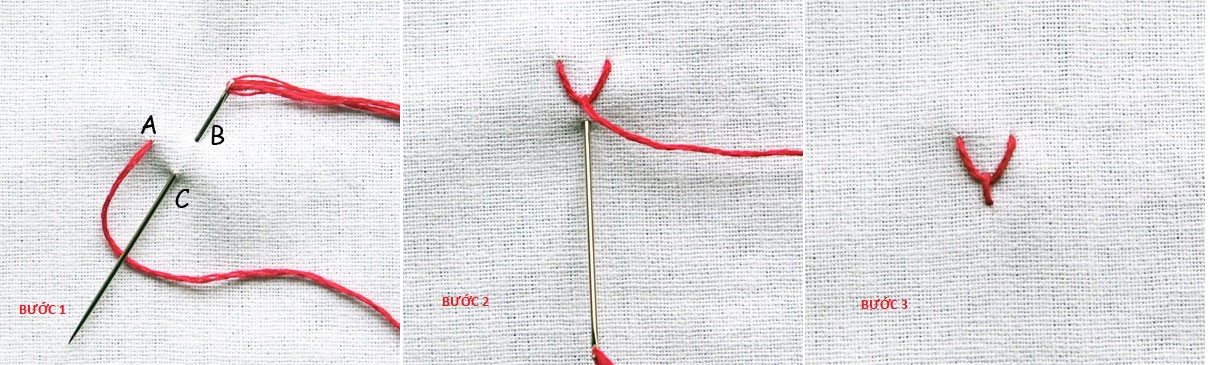 Hướng dẫn thêu mũi Fly Stitch cơ bản