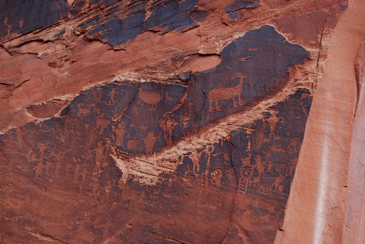 Petroglyphes du ranch Wolfe, Arches National Park Petroglyphes du ranch Wolfe, Arches National Park