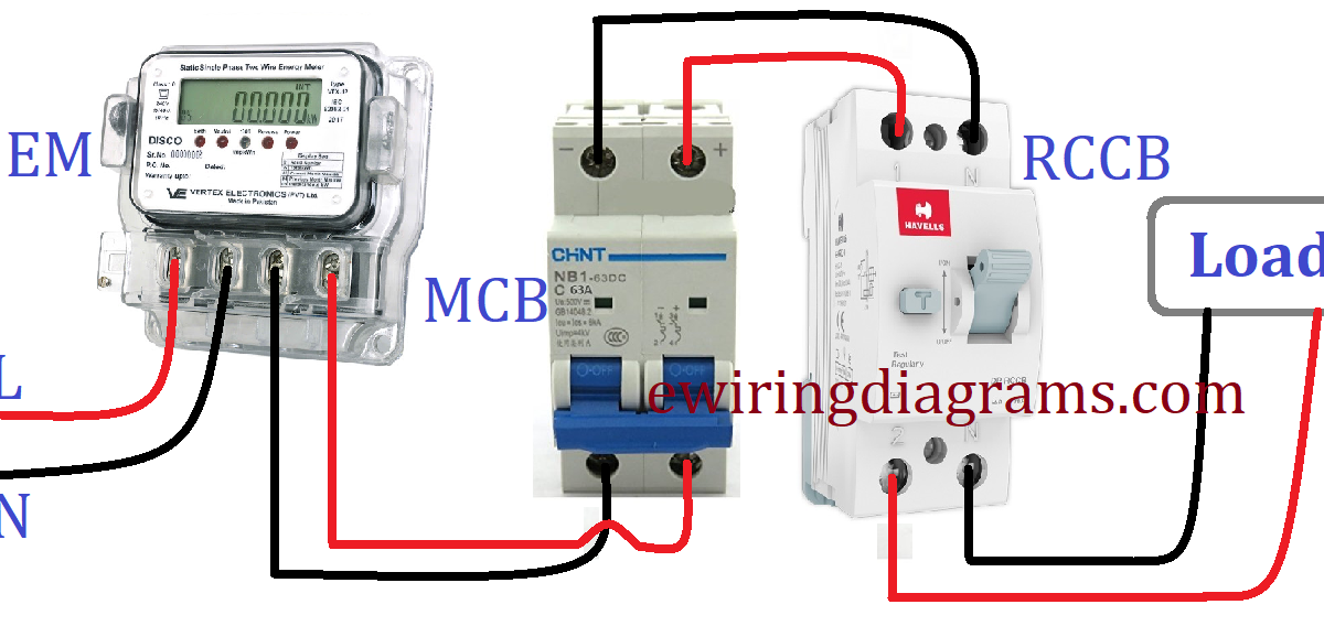 RCCB Wiring Connection Diagram With MCB | Electrical Wiring Diagrams