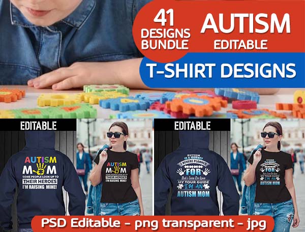 autism tshirt design bundle