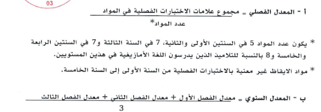 حساب المعدل الفصل و السنوي في الطور الابتدائي 2022 حساب المعدل الفصل و السنوي في الطور الابتدائي 2022