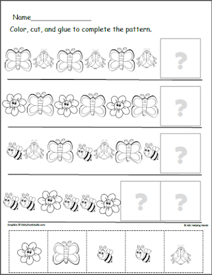 Free Butterfly Patterns Worksheet Spring Patterns Cut and Paste