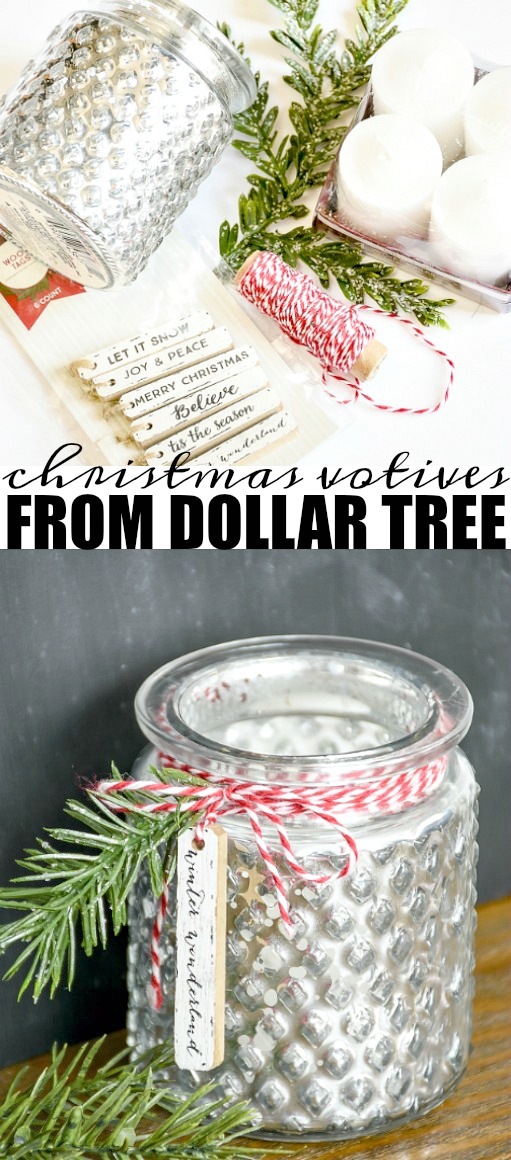 How to Make Inexpensive Dollar Tree Christmas Votive Holders Little