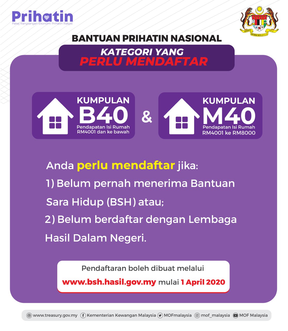 Permohonan dan Semak Status  Bantuan Prihatin Nasional (BPN 2021