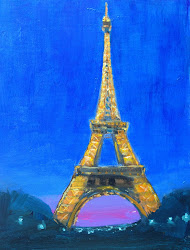 paris paintings painting acrylic macdonald kelley april eiffel sold 8x10