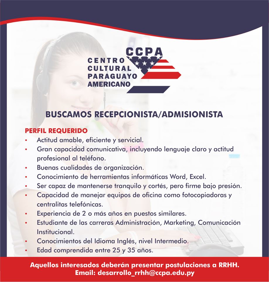 bolsa de trabajo recepcionista cdmx