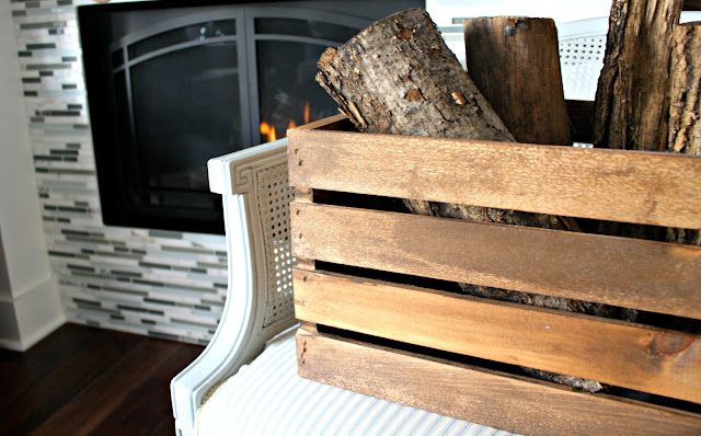 A wooden box filled with wood