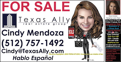 Texas Ally For Sale Signs with Caricatures