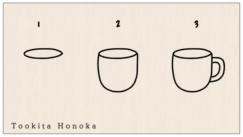 簡単かわいい コーヒーカップのイラストの描き方 手書き ボールペン 手帳用 How To Draw Coffee Cup 遠北ほのかのイラストサイト