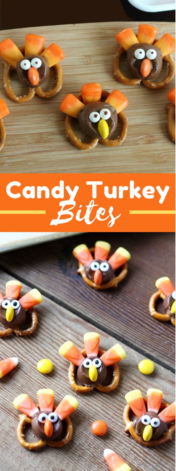 Adorable Candy Pretzel Turkey Bites #desserts #thanksgiving