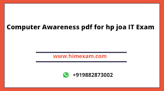Computer Awareness pdf for hp joa IT Exam