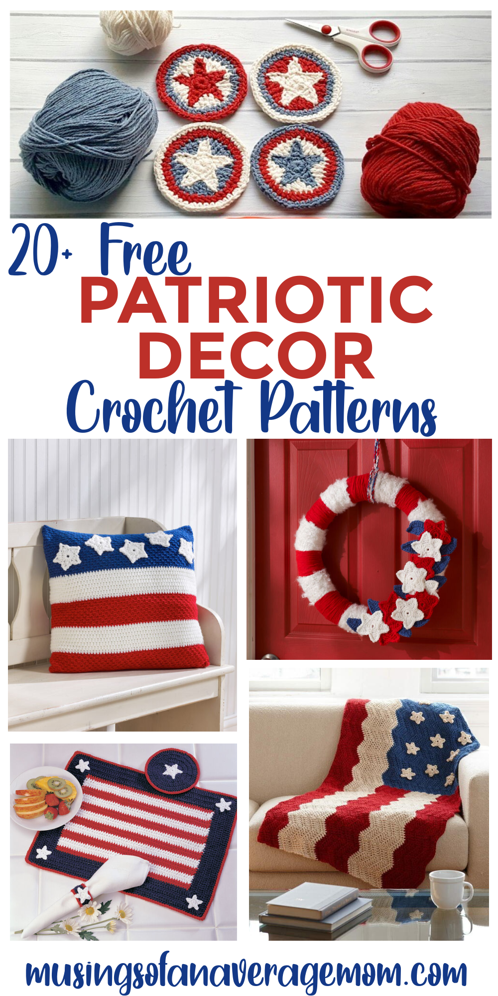 Musings of an Average Mom Patriotic Free Crochet Décor Patterns