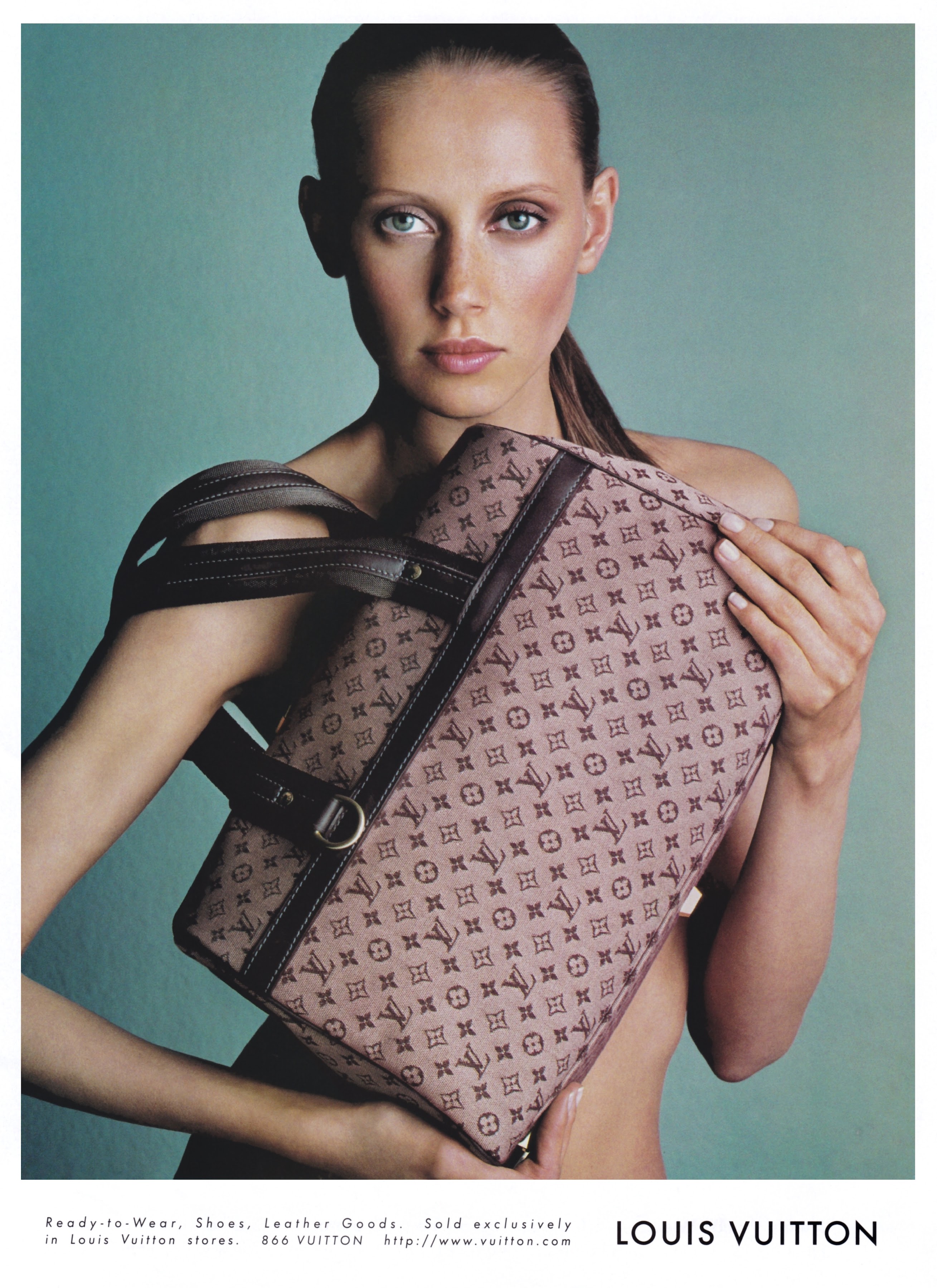 Eva Herzigova For Louis Vuitton 2002 Leather Bags PRINT AD Set 4