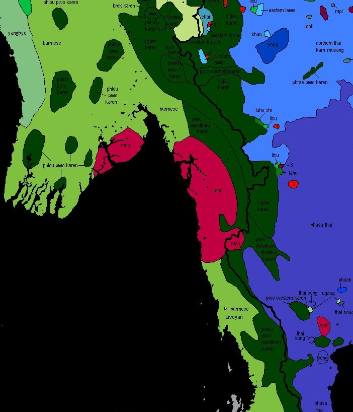 myanmar language map