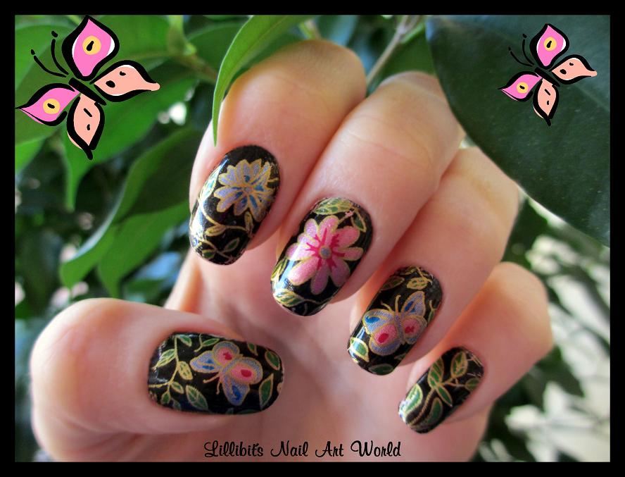 Lillibit´s Nail Art World: Foil de mariposas y flores