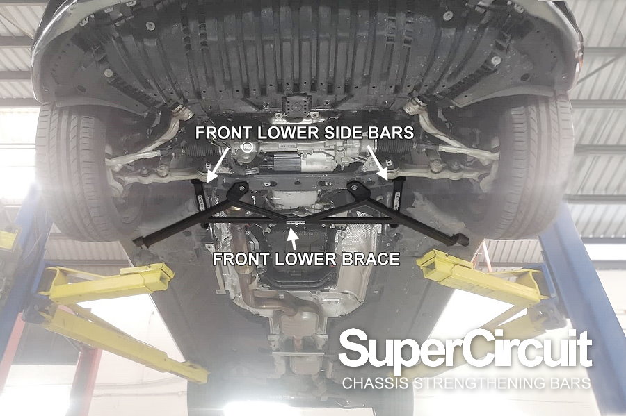 SUPERCIRCUIT CHASSIS STRENGTHENING BARS: Mercedes Benz C-class (W205