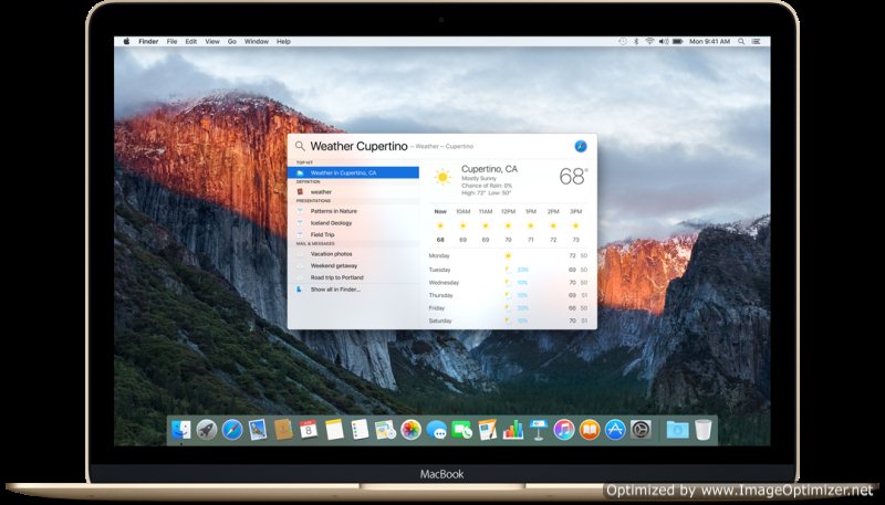 OS X 10.11 El Capitan Spotlight