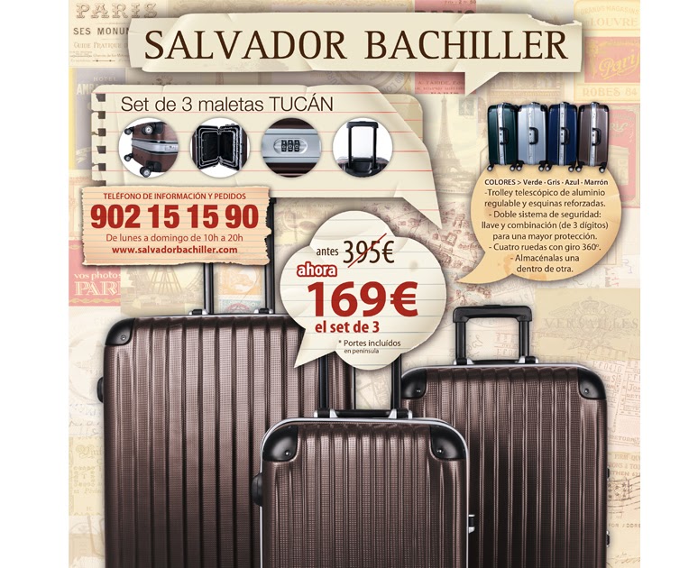 gusta ahorrar: Oferta maletas en SALVADOR BACHILLER