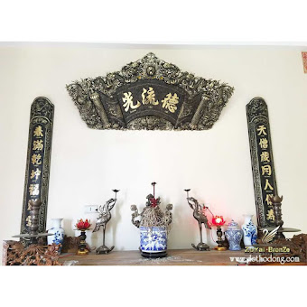 Cuốn thư câu đối màu giả cổ