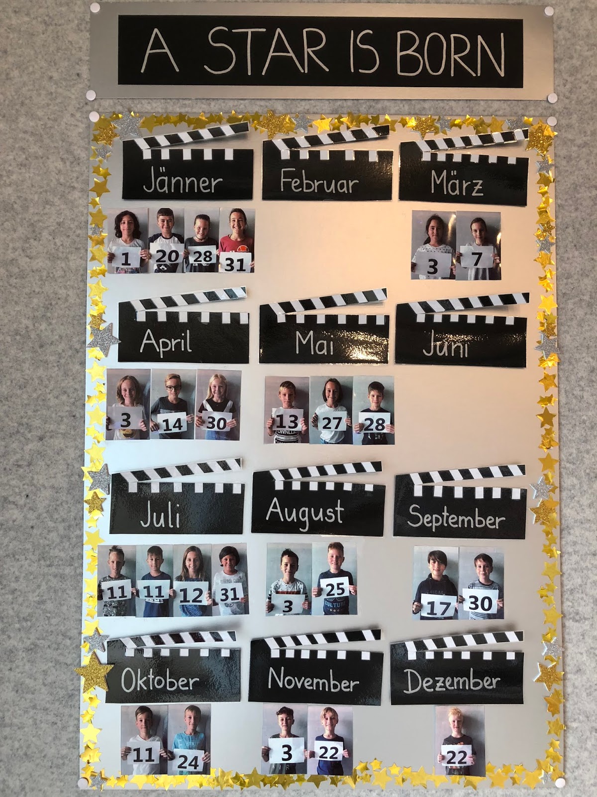 Kreative Ideen zum Basteln eines Geburtstagskalenders für die Schule