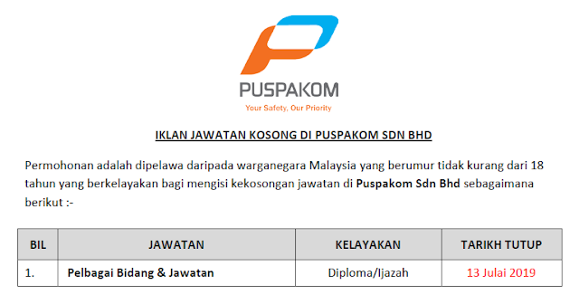 puspakom jawatan kosong