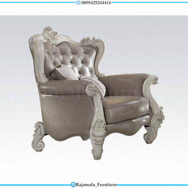 Sofa Tamu Mewah Putih Duco Classic Luxury Furniture Jepara Terbaru RM-0495