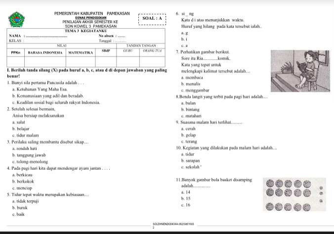 Download soal pas kelas 1 sd tema 3 Download soal pas kelas 1 sd tema 3