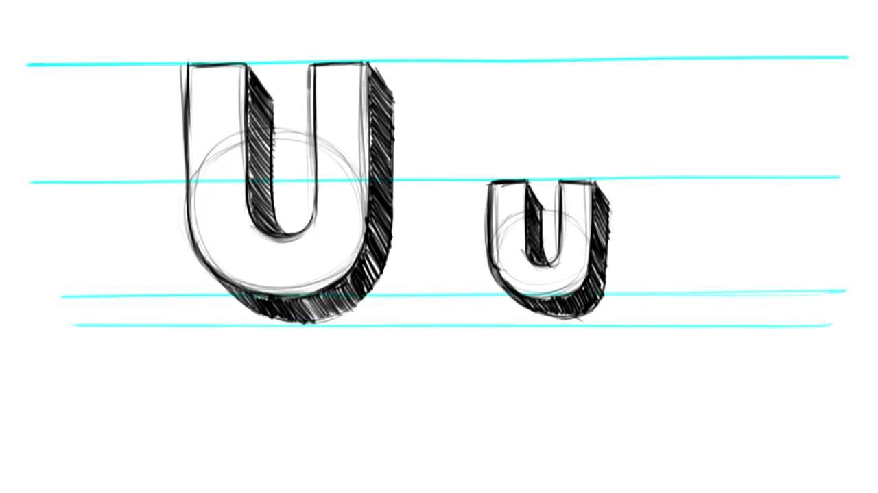 Bubble Letters Lowercase U - Formal Letter