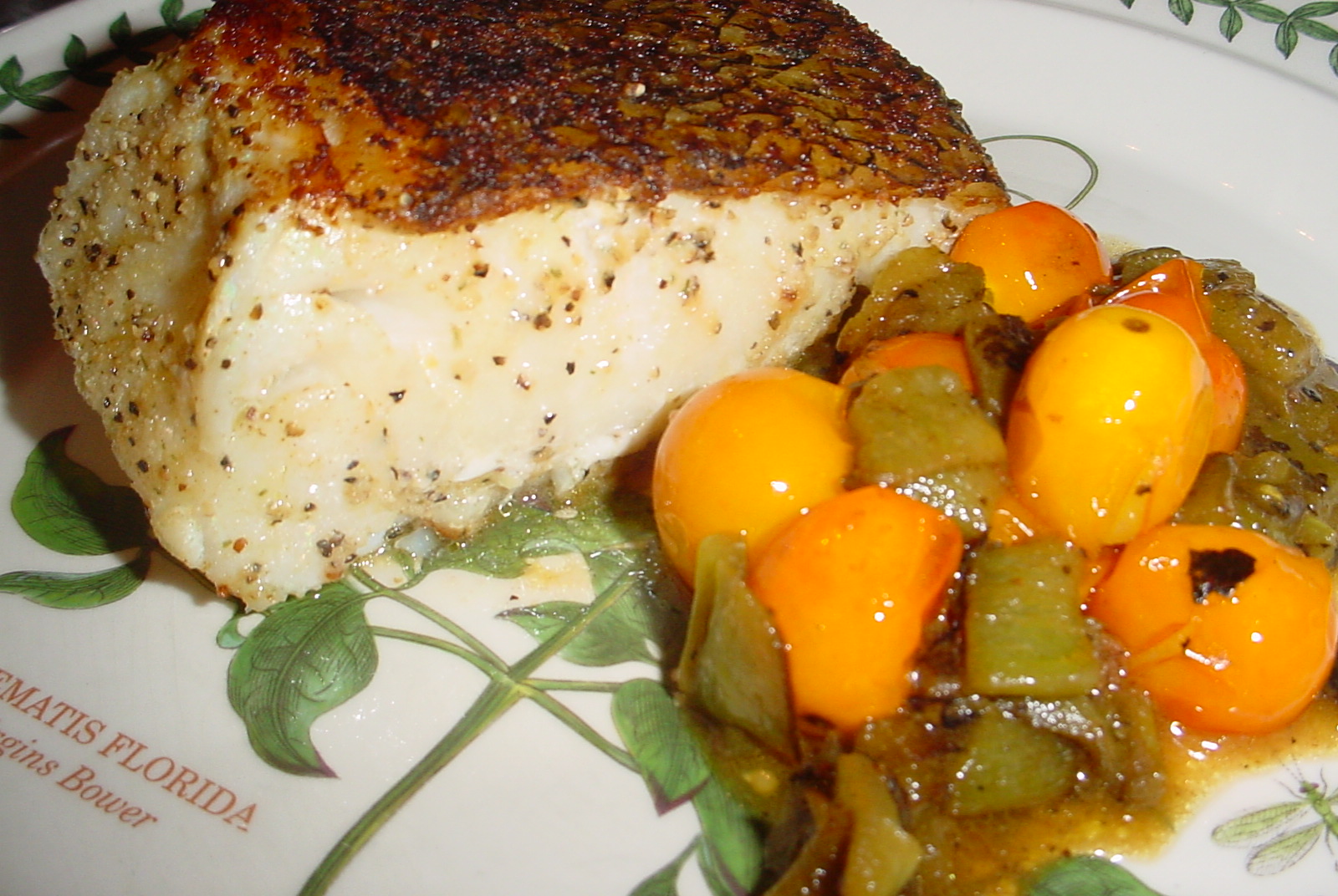 Kearby S Kitchen Chilean Sea Bass With Sauteed Cherry Tomatoes And
