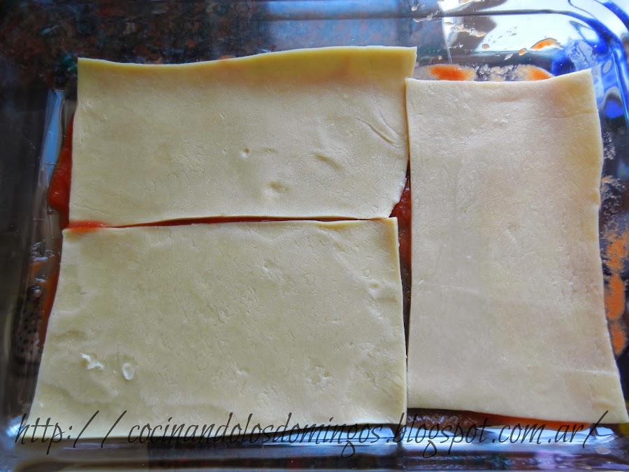 lasaña de carne y vegetales