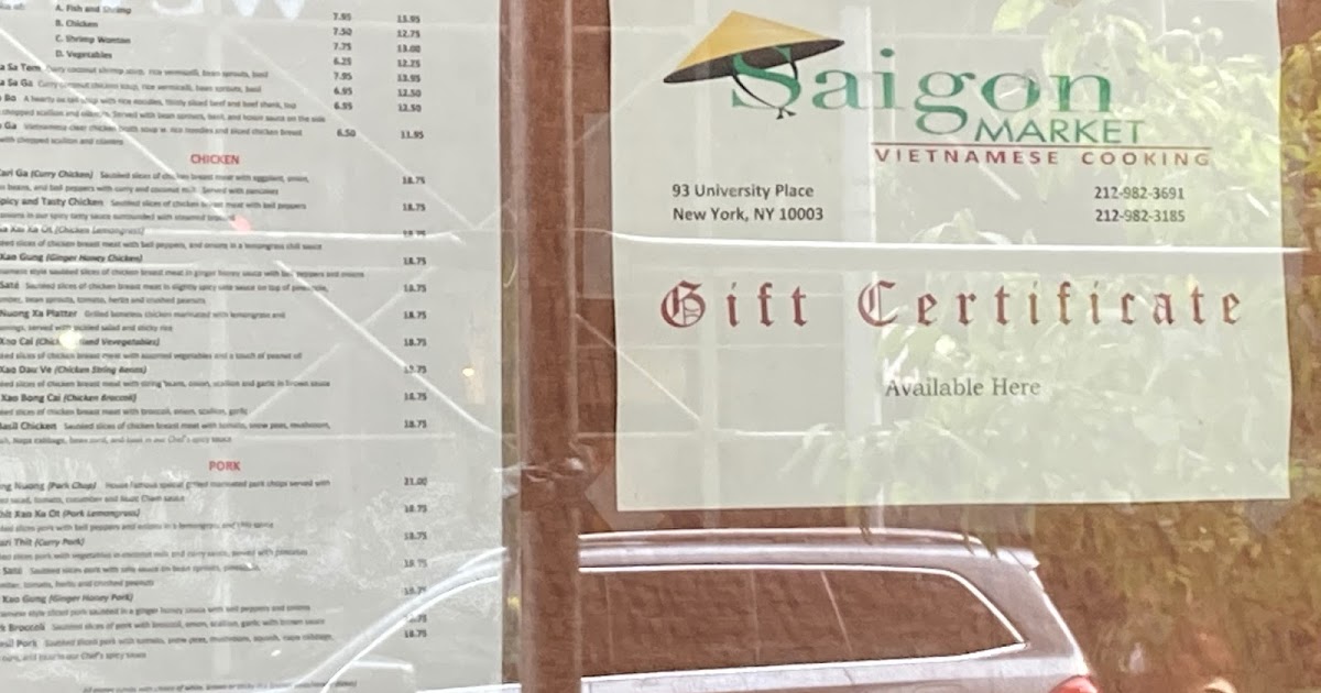 EV Grieve: Saigon Market has closed on University Place
