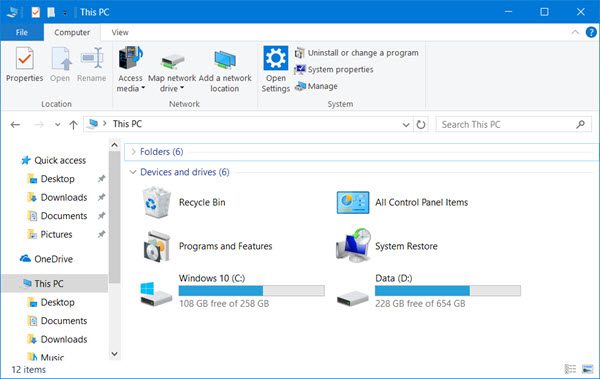 ouvrir le panneau de configuration dans Windows 10