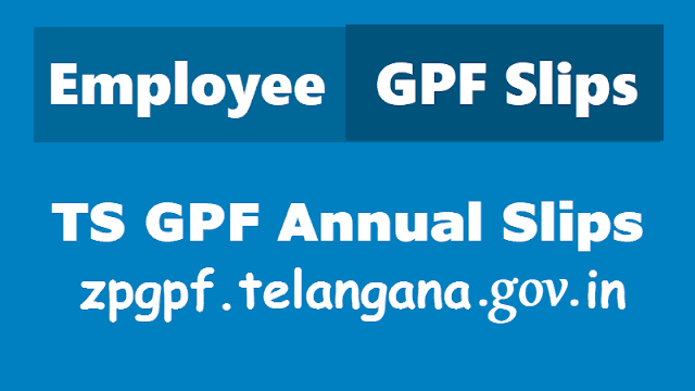 TS ZPGPF Annual Slips @ zpgpf.telangana.gov.in Telangana ZPGPF Web Portal TS ZPGPF Annual Slips