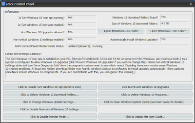 GWX Control Panel