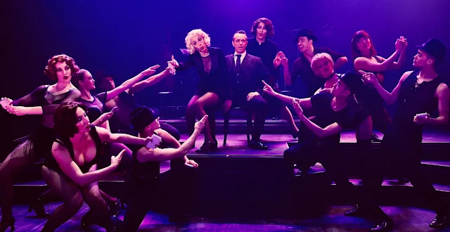 "We Both Reached For The Gun" musical number Center Stage: Monique Hafeb Adams (as Roxie Hart), Keith Pinto (as Billy Flynn), Kyle Bielfield (as Mary Sunshine) Ensemble: Patrick Wayne, Jill Miller, Jacqueline Neeley, Zoey Lytle, Matthew Kropschot, Tony Wooldridge, Tracey Freeman-Shaw, Monica Moe, Vinh G. Nguyen, Nick Rodrigues. Photo By Dave Lepori
