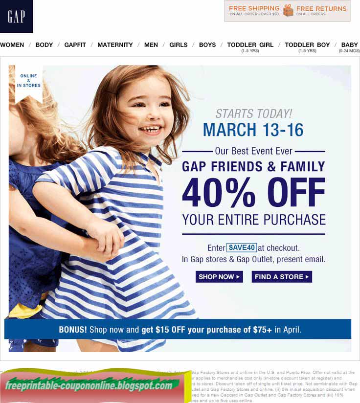 Printable Coupons 2018 Gap Coupons