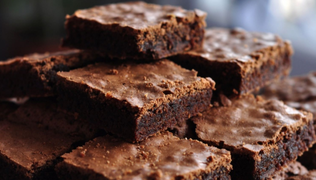 a pile of nutella chocolate brownies