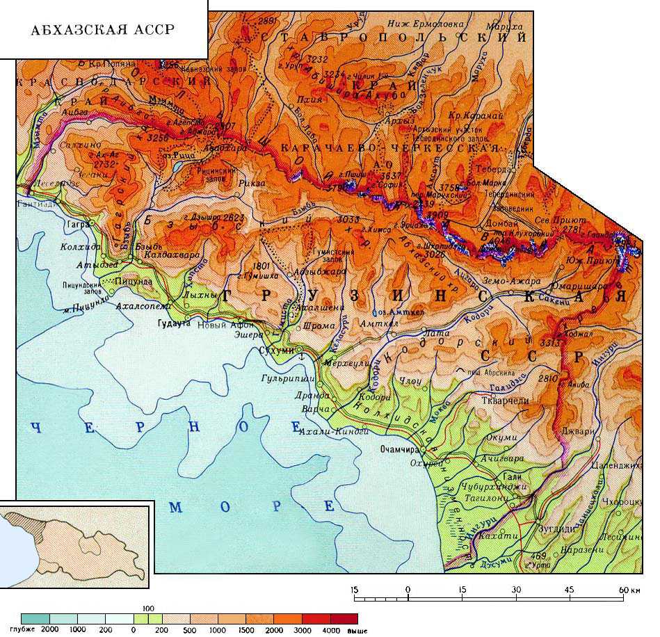 Абхазскую карту. Физическая карта Абхазии. Физическая карта Абхазии подробная. Физическая карта Абхазии подробная с городами. Географическая карта Абхазии.
