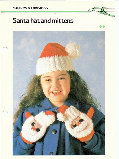 santa christmas mittens gloves crochet pattern
