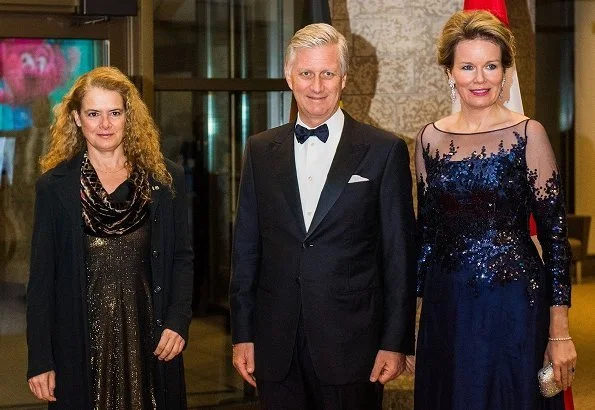 Belgium Concert held by Embassy of Belgium in Canada in honour of Governor General Julie Payette. Queen Mathilde wore a navy blue Armani dress