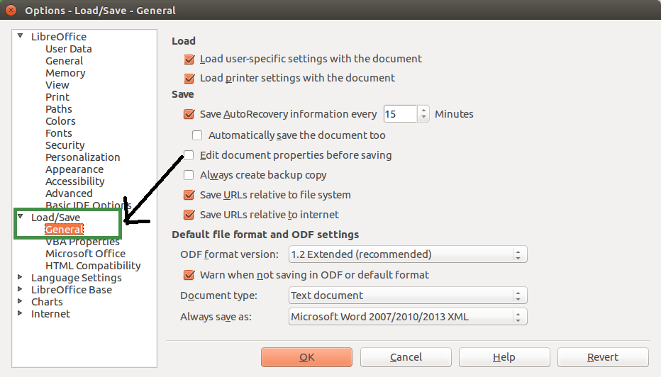 Automatically Save Libre Office Documents to MS Office File Formats