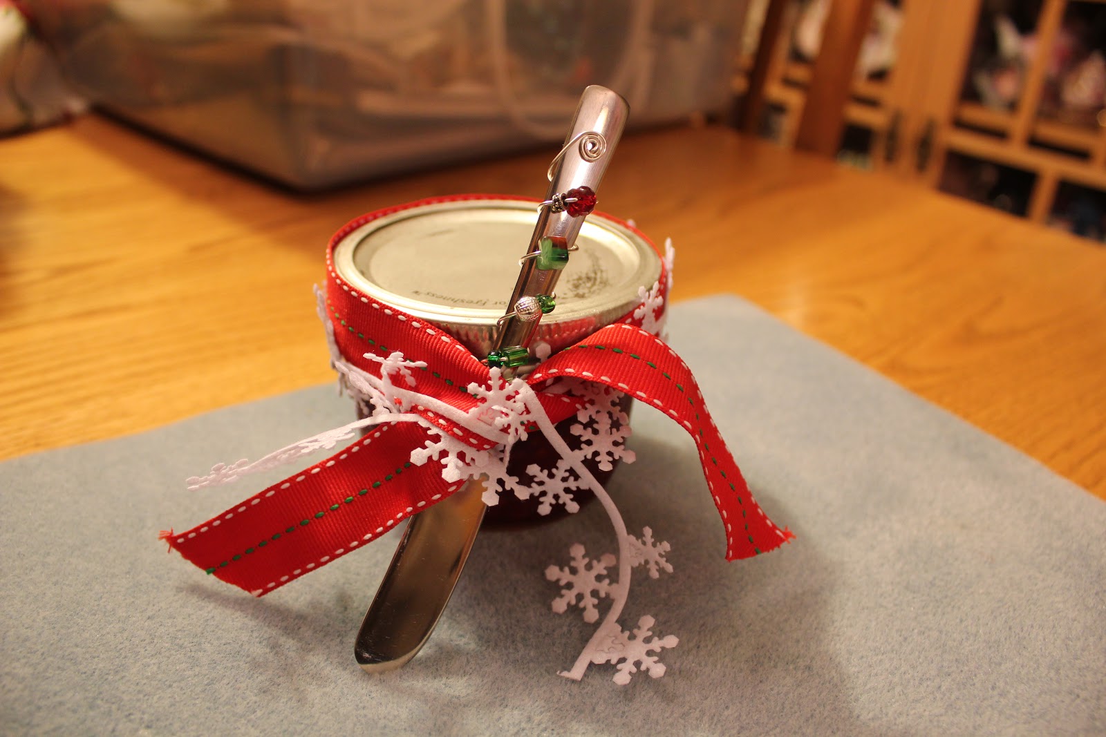 La Joie! Everyday Joy.... Beaded Jelly Spoon & Butter Knife