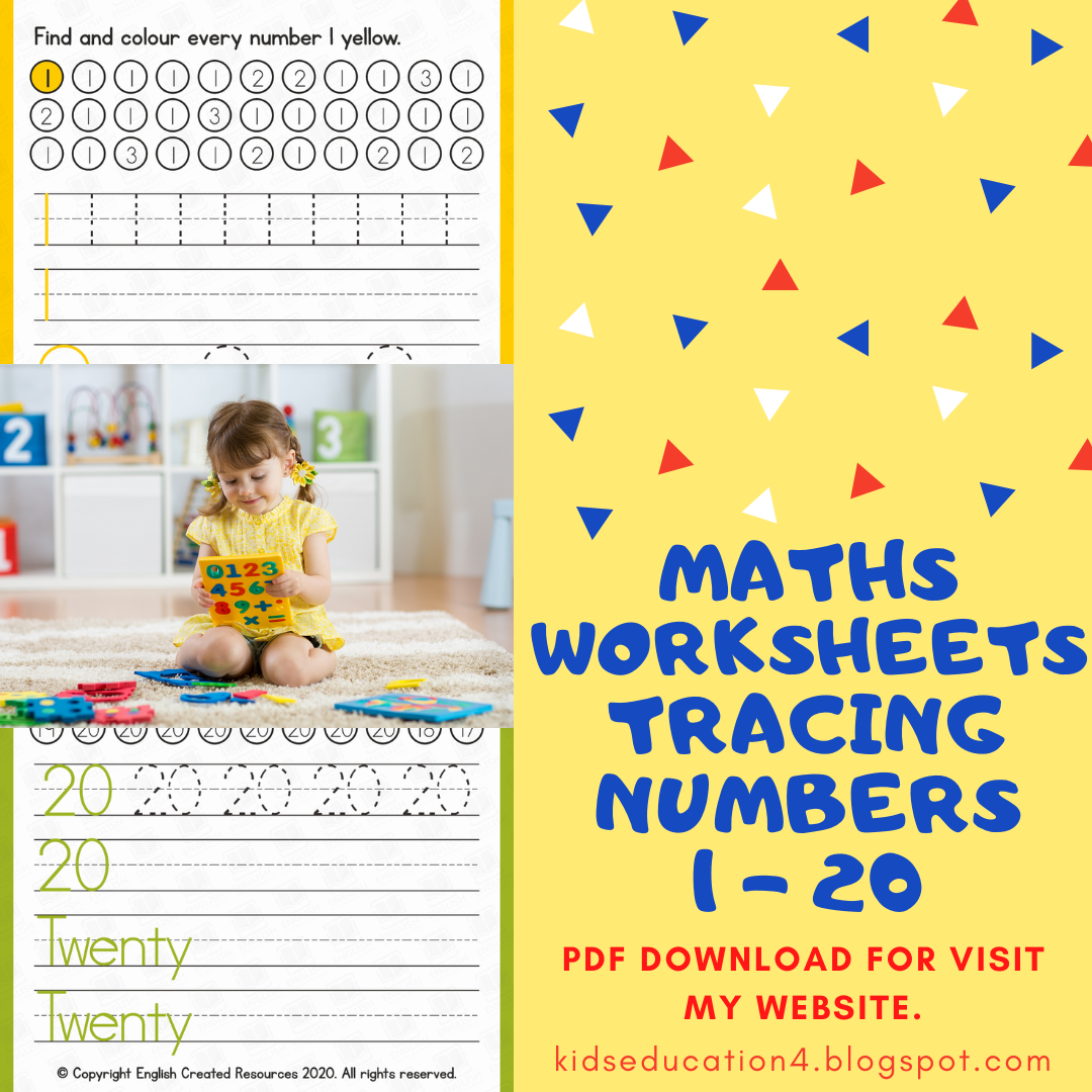Maths Worksheets Tracing Numbers 1 20 For Kids Printables And PDF