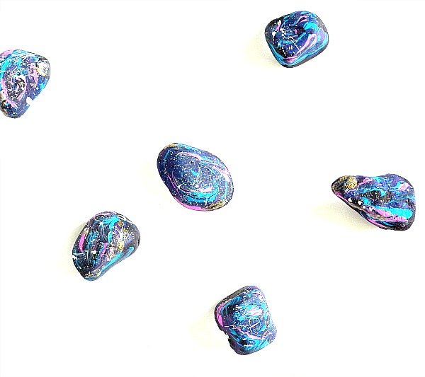 how to paint galaxy rocks