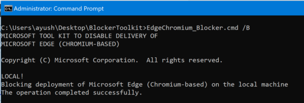 Blocker Toolkit bloquera la livraison automatique de Microsoft Edge (Chromium)