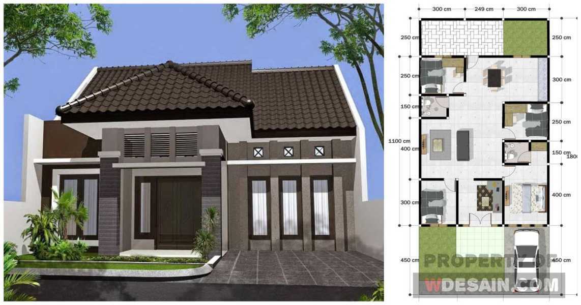 desain rumah ukuran 8x18 1 lantai